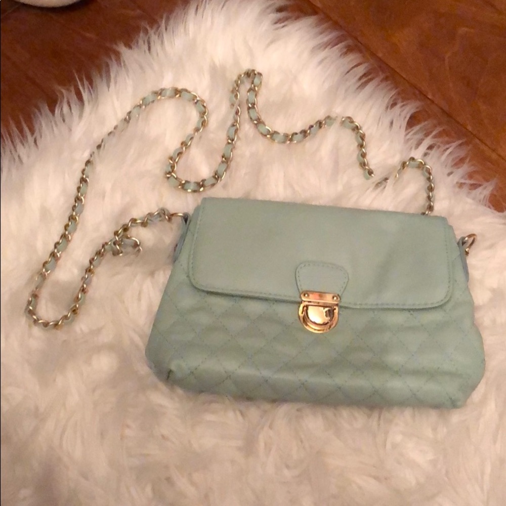 Light blue / sea foam chain purse